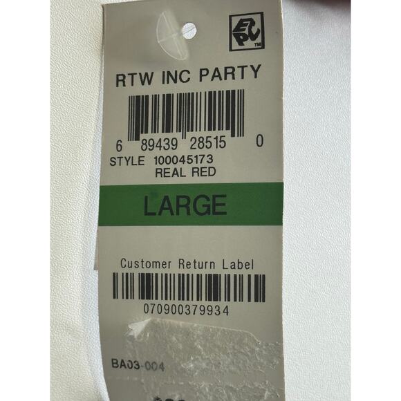 NWT INC International Concepts Real Red Sequin Cold Shoulder Party Top Sz Large - Picture 7 of 7